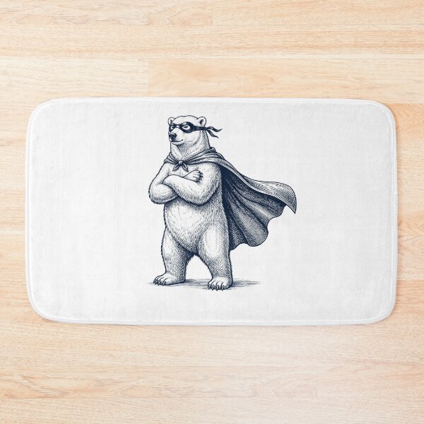 Item preview, Vintage Polar Bear Hero Superhero Animal Lover designed and sold by DoodleTortle.