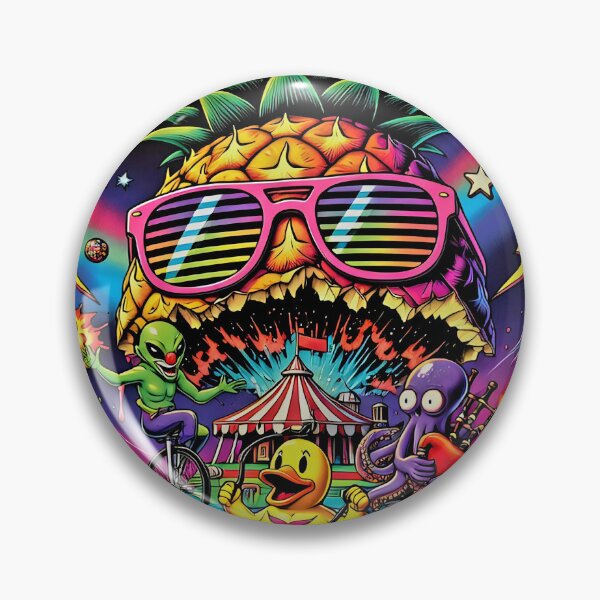 Item preview, Pineapple Apocalypse - Psychedelic Chaos Pineapple with Rubber Duck & Alien Art designed and sold by David Brookes Digital.