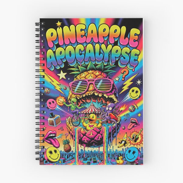 Artikelvorschau, Ananas-Apokalypse – Psychedelisches Chaos: Ananas mit Gummiente und Alien-Kunst entworfen und verkauft von David Brookes Digital.