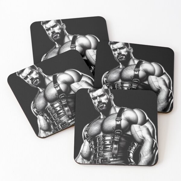 Item preview, Leather Bar Hunks Gay Pride Graphic Art Design designed and sold by ItsAKinkThing.
