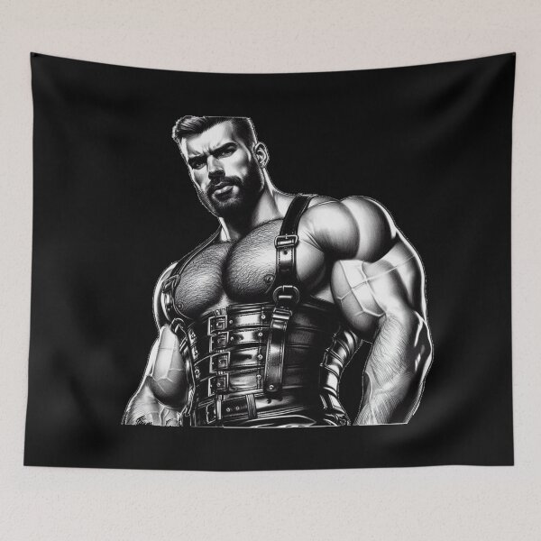 Item preview, Leather Bar Hunks Gay Pride Graphic Art Design designed and sold by ItsAKinkThing.