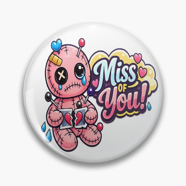 Item preview, Kawaii Voodoo Doll - "Miss Of You!" Broken Heart designed and sold by myforestfog.