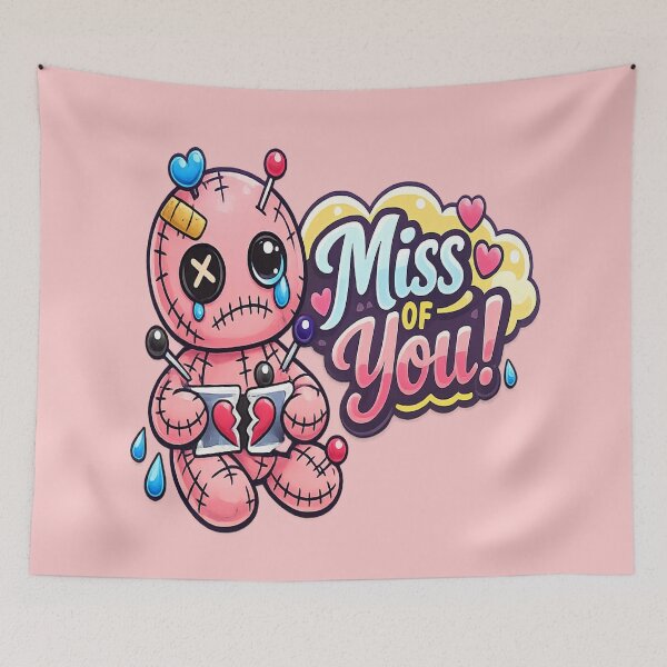 Item preview, Kawaii Voodoo Doll - "Miss Of You!" Broken Heart designed and sold by myforestfog.