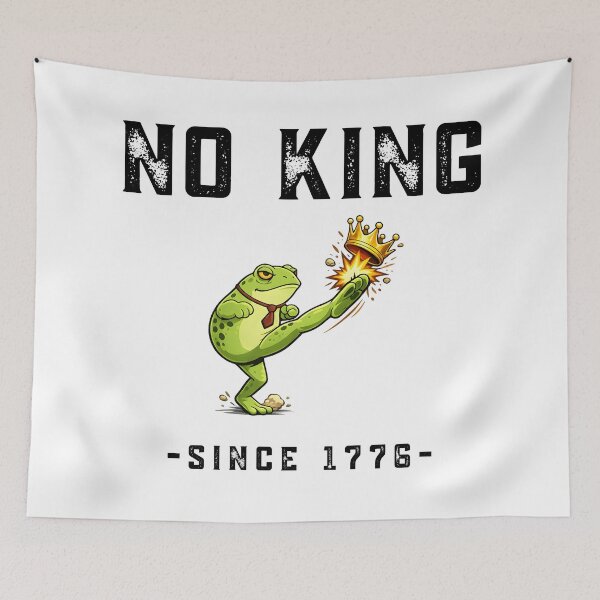 Item preview, No King Since 1776 Frog Shirt Funny Political Protest Design designed and sold by tarzbol.