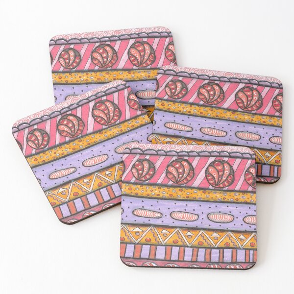 Item preview, Colorful Zentangle Pattern Stripes designed and sold by ColorWander.