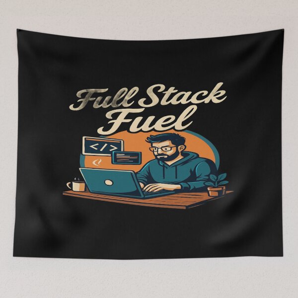 Item preview, Full Stack Developer Coding Art – Programmer Desk Illustration for Software Engineers & Tech Lovers designed and sold by Bright Nest Studio.