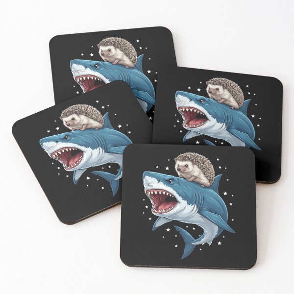 Item preview, Funny Hedgehog Riding Shark Animal Lover designed and sold by TerryConnells.