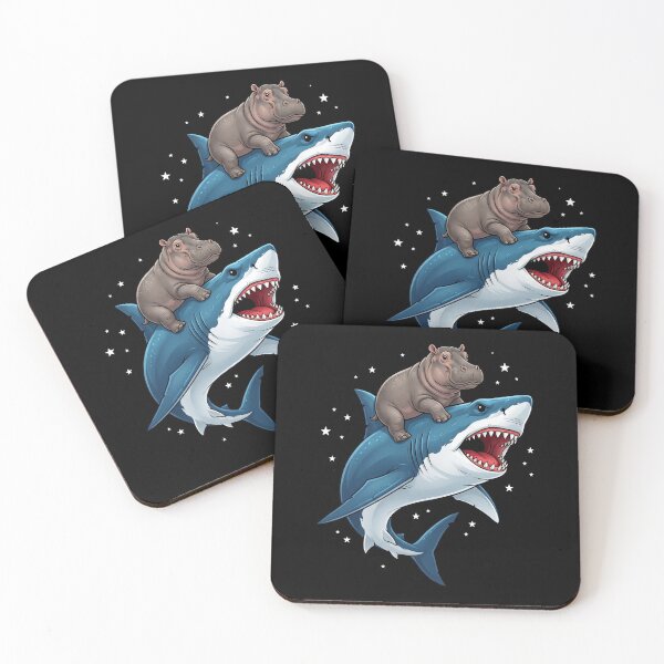 Item preview, Funny Hippo Riding Shark Animal Lover designed and sold by TerryConnells.