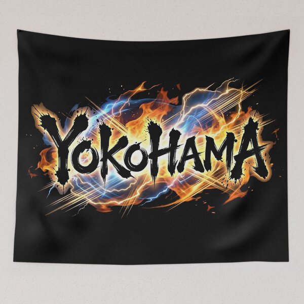 Item preview, Yokohama Japan Tourist T-Shirt – Electric Fire City Travel Graphic designed and sold by tokyojeff.