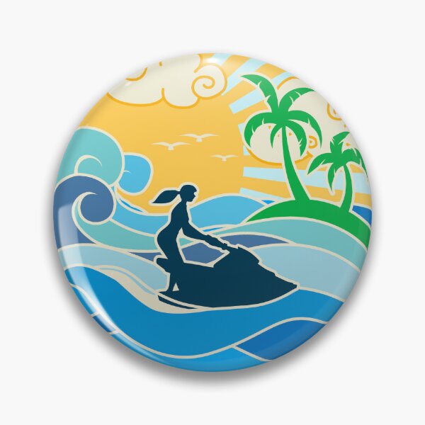 Item preview, Jet Ski Girl and the Sea Summer Design designed and sold by Jaudaux Designs.