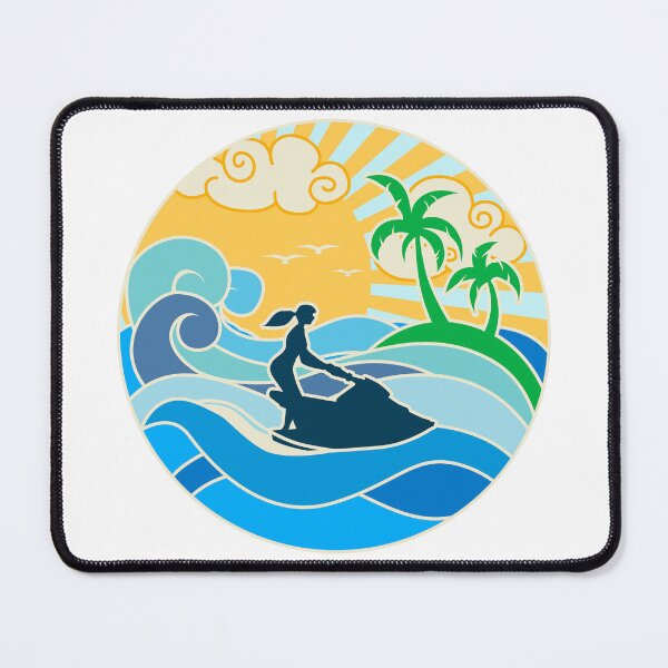 Item preview, Jet Ski Girl and the Sea Summer Design designed and sold by Jaudaux Designs.