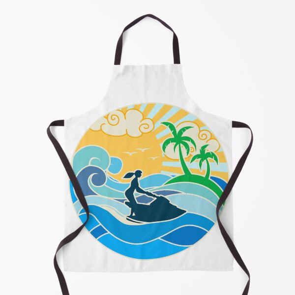 Item preview, Jet Ski Girl and the Sea Summer Design designed and sold by Jaudaux Designs.