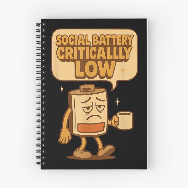 Item preview, Social Battery Critically Low Funny Introvert Coffee Retro designed and sold by JohnVBurks.