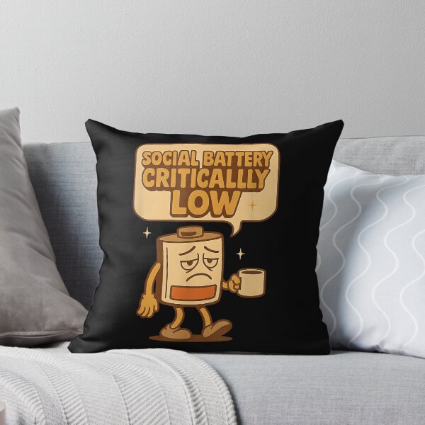 Item preview, Social Battery Critically Low Funny Introvert Coffee Retro designed and sold by JohnVBurks.
