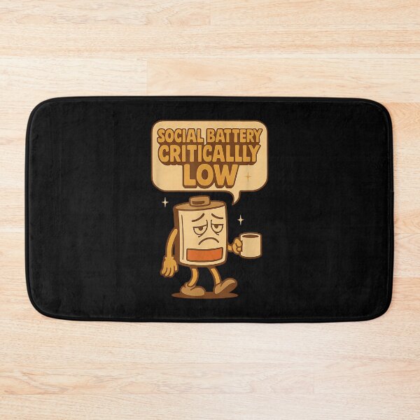 Item preview, Social Battery Critically Low Funny Introvert Coffee Retro designed and sold by JohnVBurks.