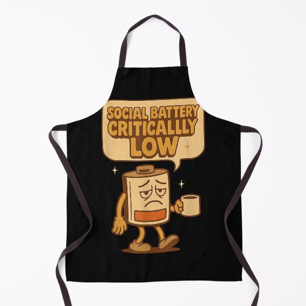 Item preview, Social Battery Critically Low Funny Introvert Coffee Retro designed and sold by JohnVBurks.