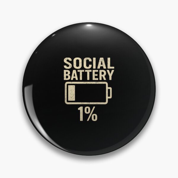 Item preview, Social Battery 1 Percent Funny Introvert Humor designed and sold by JohnVBurks.