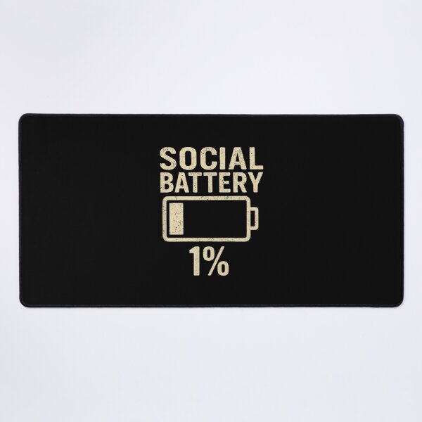 Item preview, Social Battery 1 Percent Funny Introvert Humor designed and sold by JohnVBurks.