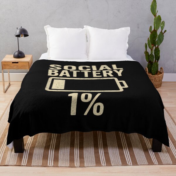 Item preview, Social Battery 1 Percent Funny Introvert Humor designed and sold by JohnVBurks.