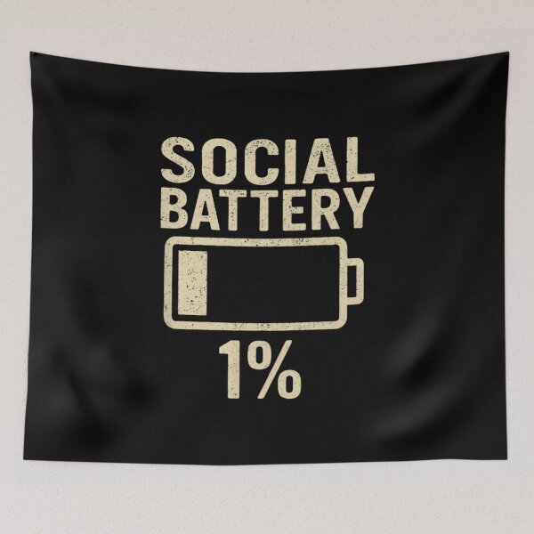 Item preview, Social Battery 1 Percent Funny Introvert Humor designed and sold by JohnVBurks.