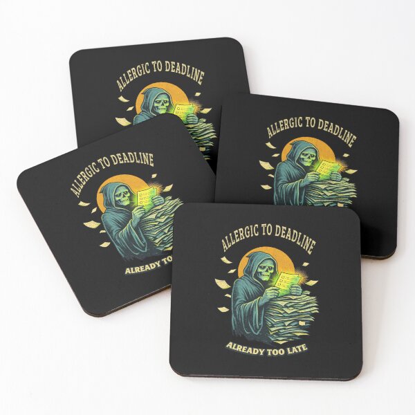 Item preview, Allergic to Deadlines Grim Reaper Shirt – Funny Work Procrastination Vintage Horror Tee designed and sold by Mythic Ink Studio.