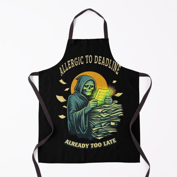Item preview, Allergic to Deadlines Grim Reaper Shirt – Funny Work Procrastination Vintage Horror Tee designed and sold by Mythic Ink Studio.