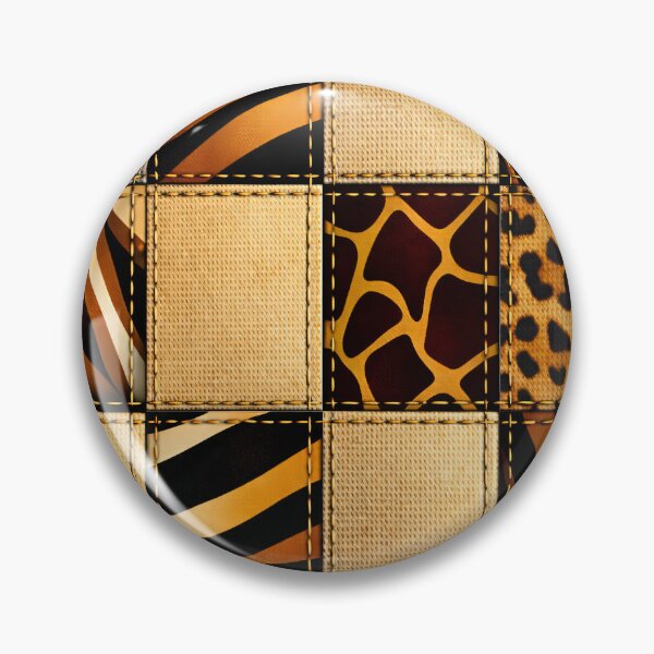 Item preview, Safari Animal Print Patchwork Pattern Rustic Textile Art Print designed and sold by Kaleidoscope Print.