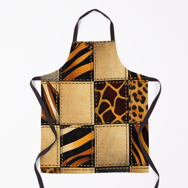 Item preview, Safari Animal Print Patchwork Pattern Rustic Textile Art Print designed and sold by Kaleidoscope Print.