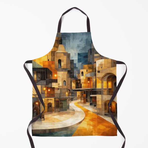 Item preview, Mediterranean Cubist Cityscape Abstract Architectural Wall Art Print designed and sold by Kaleidoscope Print.