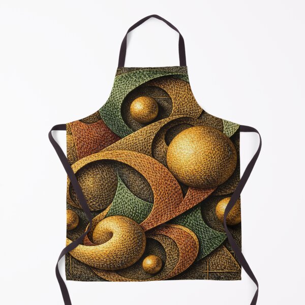 Item preview, Woven Abstract Spiral Shapes Golden Textured Geometric Art Print designed and sold by Kaleidoscope Print.