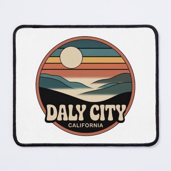 Item preview, Daly City California: Retro Landscape Sunset Badge designed and sold by CircinusStore.
