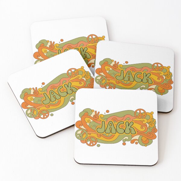 Item preview, Jack Retro Groovy 70s Peace Sign Name Art designed and sold by MBBialyPiksel.