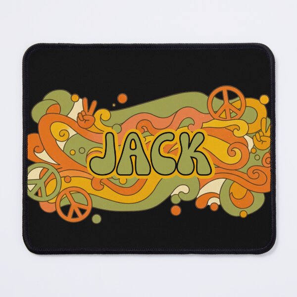 Item preview, Jack Retro Groovy 70s Peace Sign Name Art designed and sold by MBBialyPiksel.
