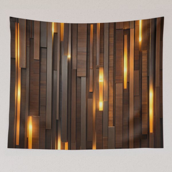 Item preview, Modern Wood Panel Abstract with Golden Light Wall Art designed and sold by Kaleidoscope Print.
