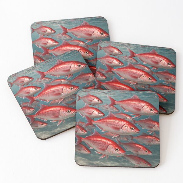 Item preview, Red Snapper School Underwater Ocean Life Coastal Wall Art Print designed and sold by Kaleidoscope Print.