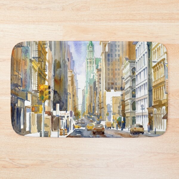 Item preview, NYC Avenue Yellow Cabs Watercolor designed and sold by caracatita75.