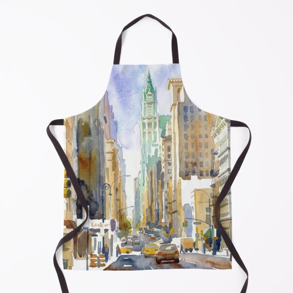 Item preview, NYC Avenue Yellow Cabs Watercolor designed and sold by caracatita75.