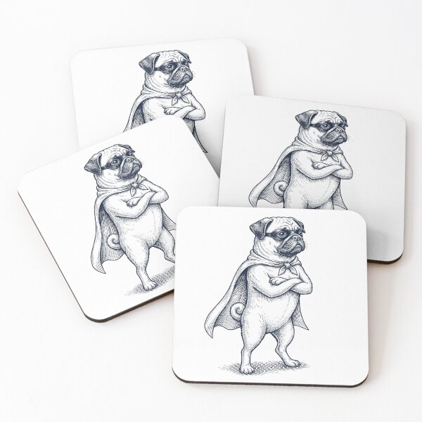 Item preview, Vintage Pug Hero Superhero Dog Lover designed and sold by DoodleTortle.