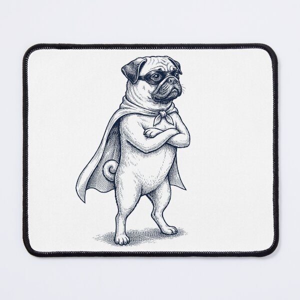 Item preview, Vintage Pug Hero Superhero Dog Lover designed and sold by DoodleTortle.