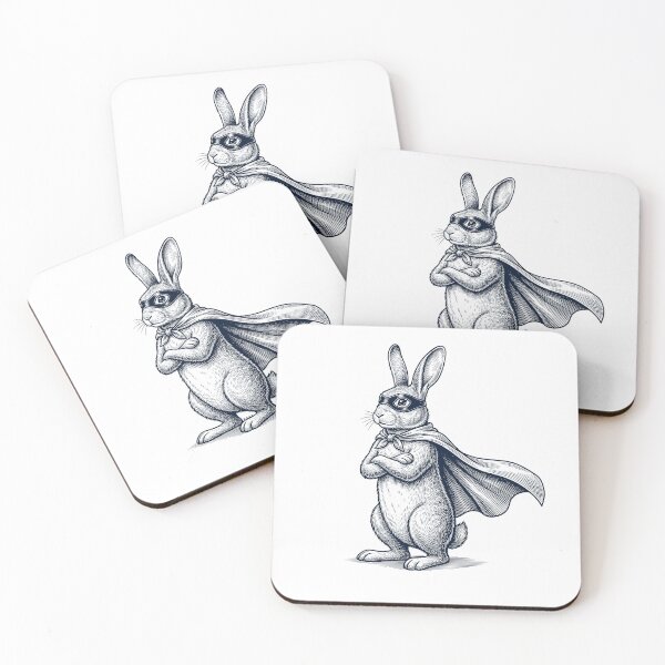 Item preview, Vintage Rabbit Hero Superhero Animal Lover designed and sold by DoodleTortle.