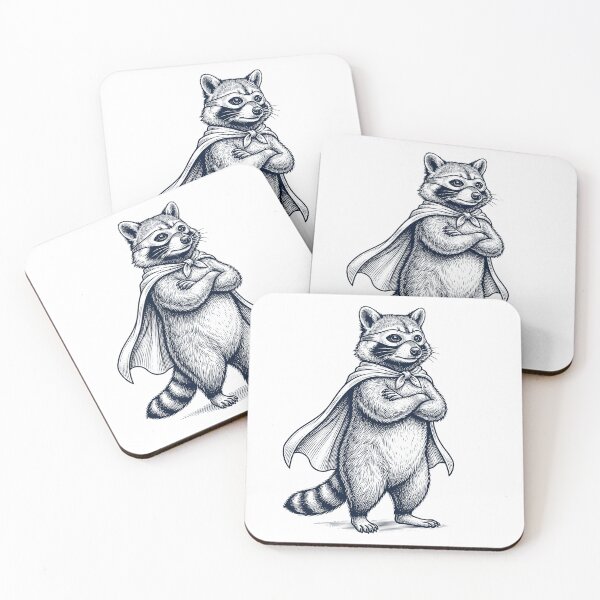 Item preview, Vintage Raccoon Hero Superhero Animal Lover designed and sold by DoodleTortle.