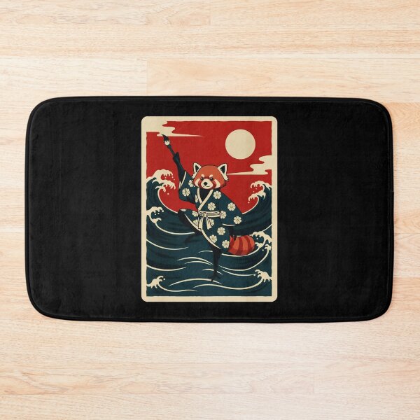 Item preview, Red Panda Painting Waves Japanese Ukiyo Style  designed and sold by JordynLadukeg65.