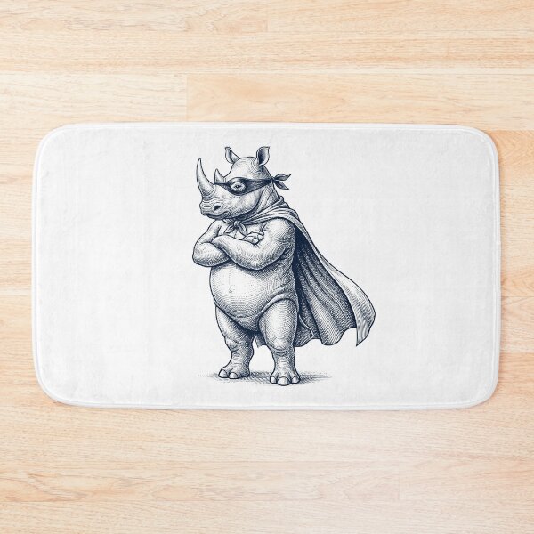 Artikelvorschau, Vintage Rhino Hero Superhero Tierliebhaber entworfen und verkauft von DoodleTortle.