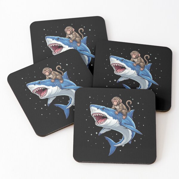 Item preview, Funny Monkey Riding Shark Animal Lover designed and sold by TerryConnells.