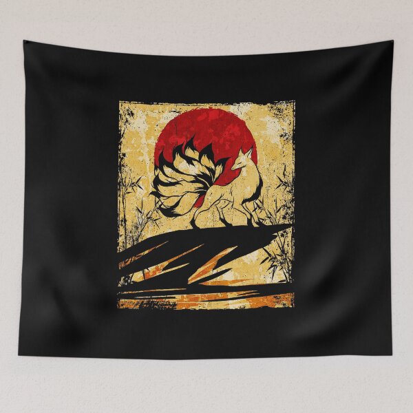 Item preview, Nine Tailed Fox Japanese Retro Art Vintage Myth Style designed and sold by titanlevi.