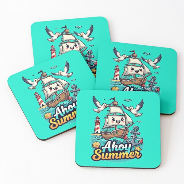 Item preview, Happy Ship Ahoy Summer Cartoon designed and sold by MWSailingClub.