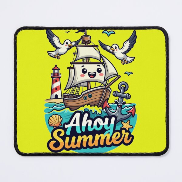 Item preview, Happy Ship Ahoy Summer Cartoon designed and sold by MWSailingClub.