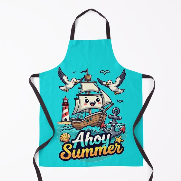 Item preview, Happy Ship Ahoy Summer Cartoon designed and sold by MWSailingClub.