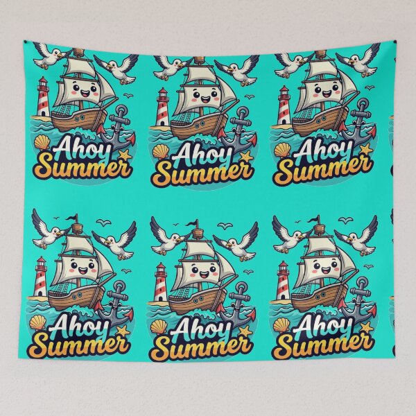 Item preview, Happy Ship Ahoy Summer Cartoon designed and sold by MWSailingClub.