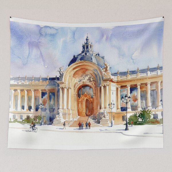 Item preview, Grand Palais Paris Watercolor Architecture Scene designed and sold by caracatita75.